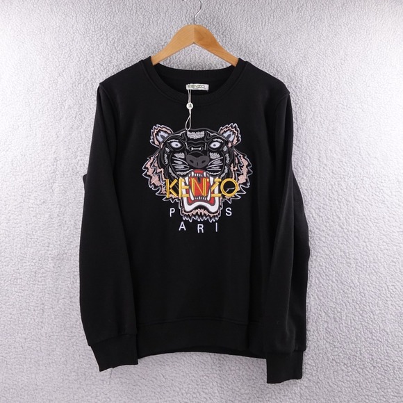 Kenzo Tops - Kenzo Paris Black Tiger Head Embroidered Crewneck Sweatshirt Womens XXL